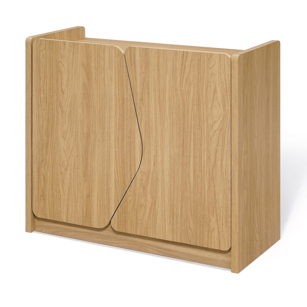 Modern Storage and Sideboard Cabinet, 2 Doors w/ Soft-Close Hinges, Raised Sides