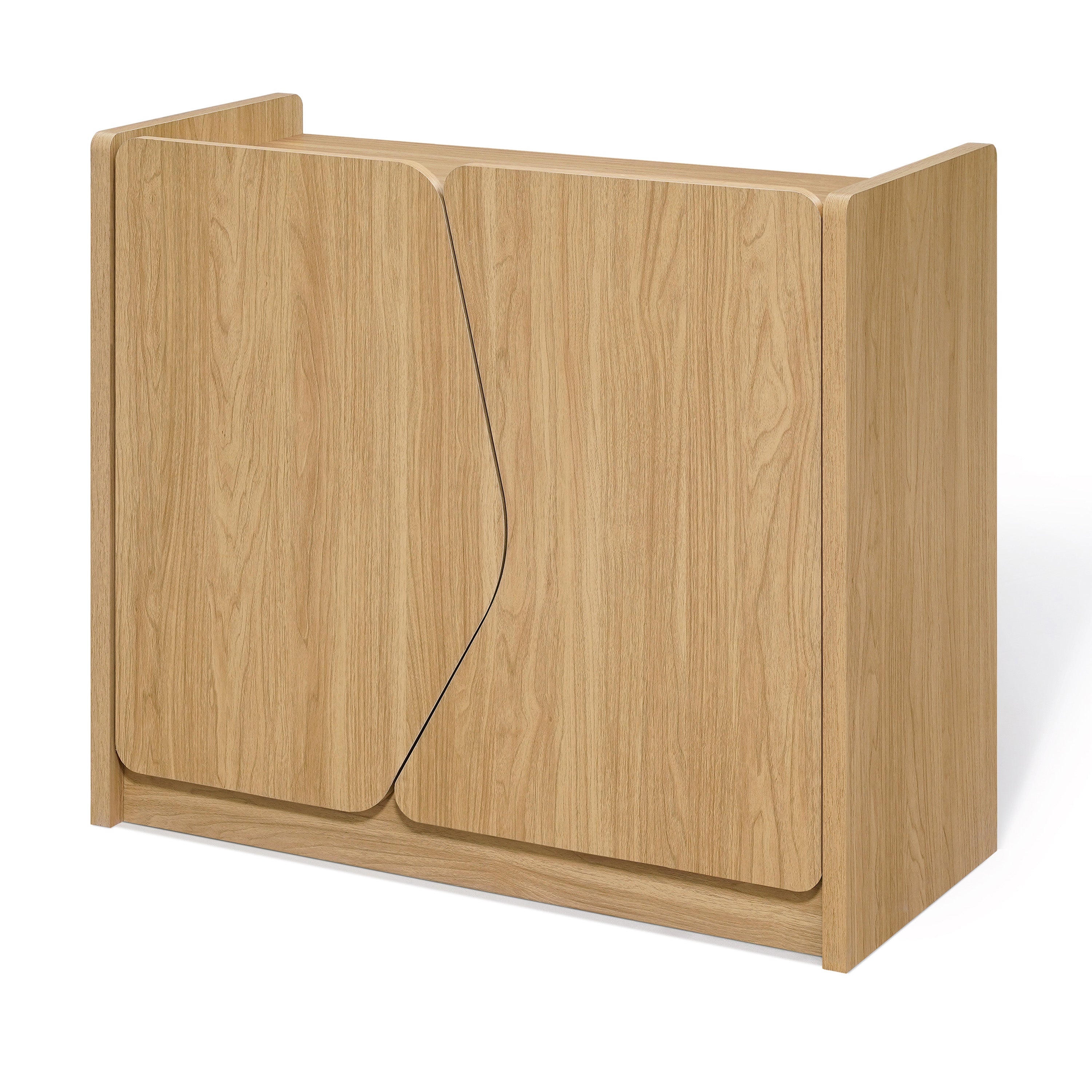 Modern Storage and Sideboard Cabinet, 2 Doors w/ Soft-Close Hinges, Raised Sides