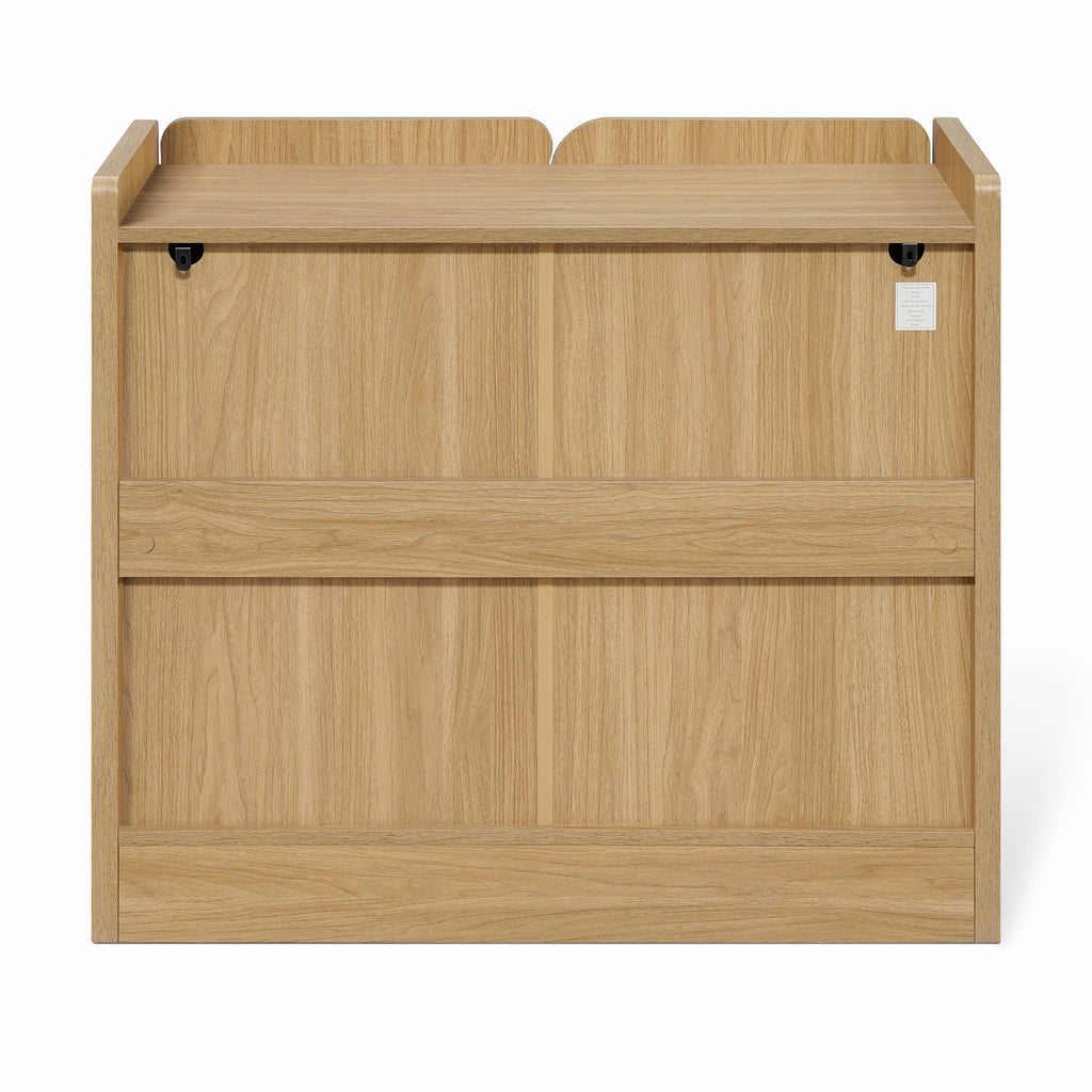 Modern Storage and Sideboard Cabinet, 2 Doors w/ Soft-Close Hinges, Raised Sides