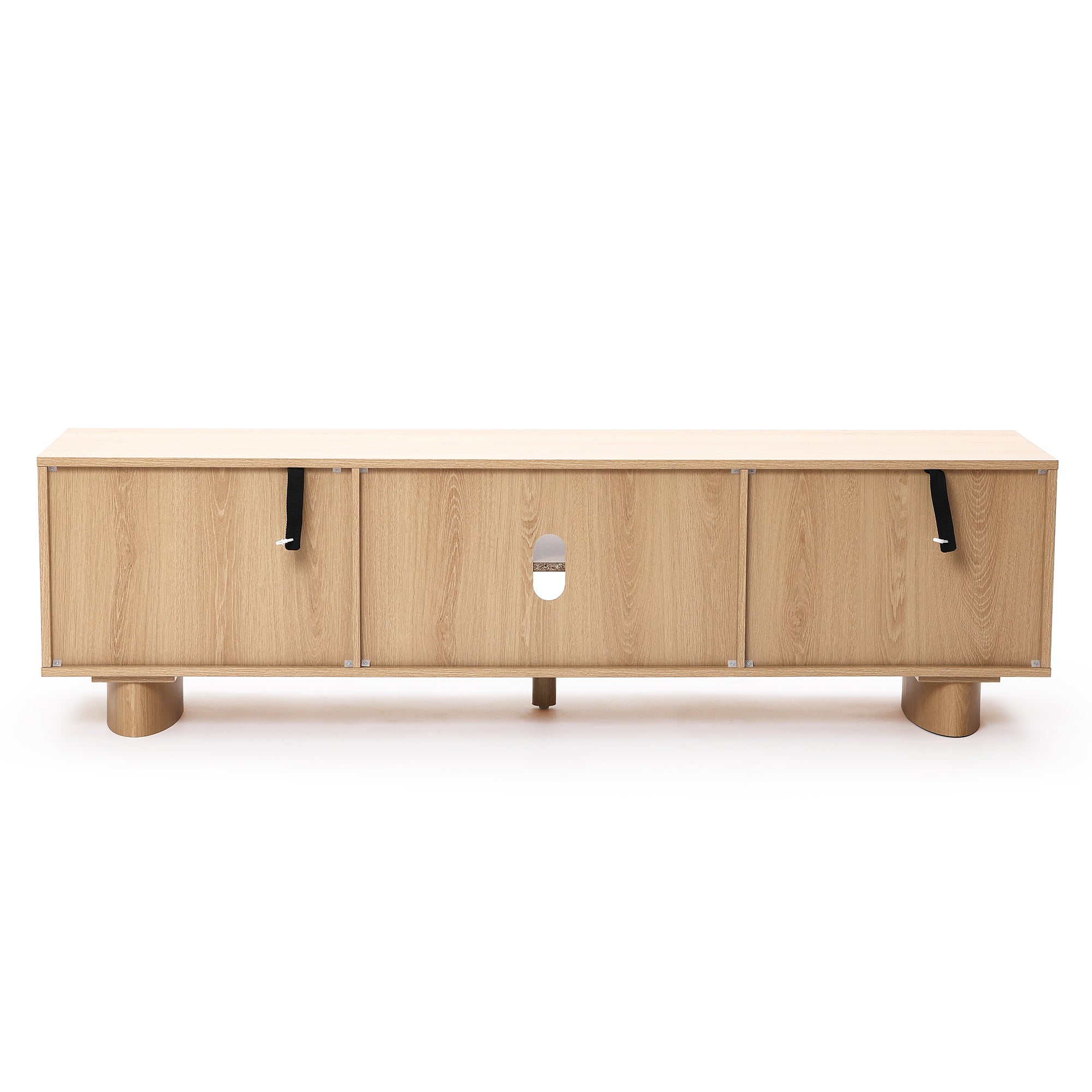 63" TV Console, Japandi-Inspired, Low-Height Design in Engineered Wood