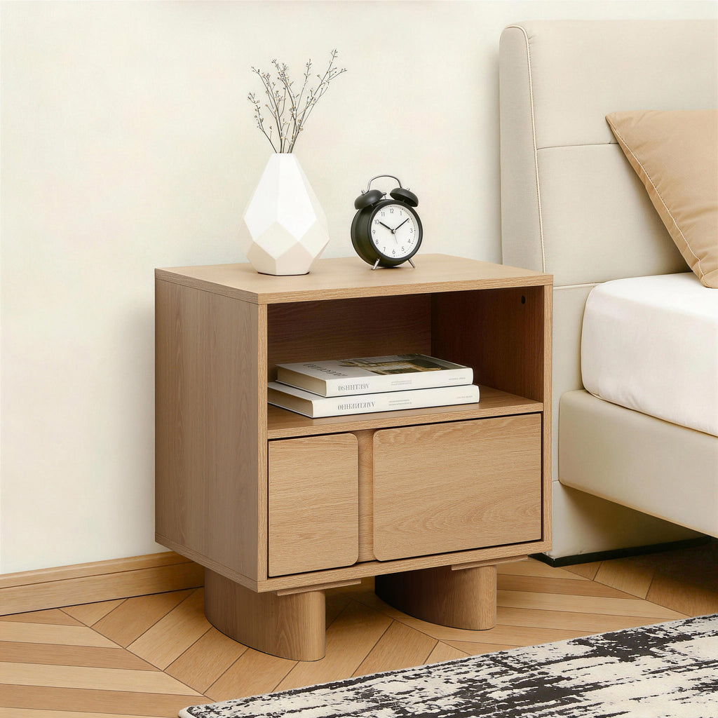 Versatile Nightstand & Side Table, Compact 20" Height, Engineered Wood Build