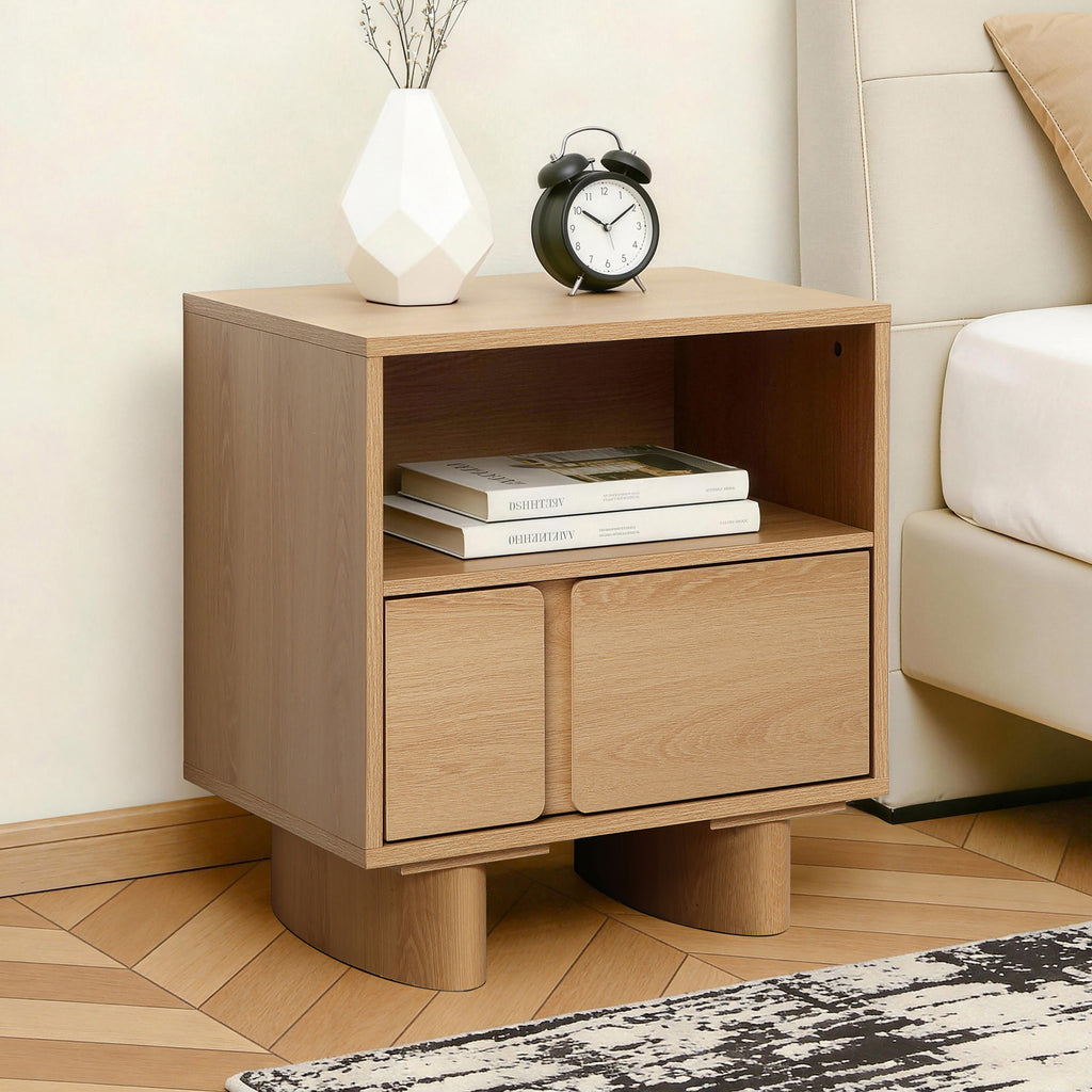 Versatile Nightstand & Side Table, Compact 20" Height, Engineered Wood Build