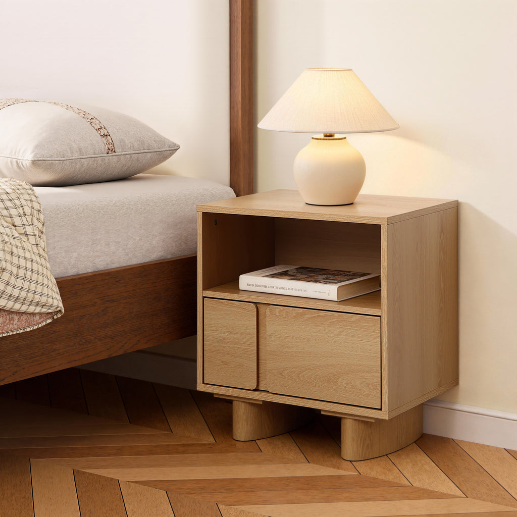 Versatile Nightstand & Side Table, Compact 20" Height, Engineered Wood Build
