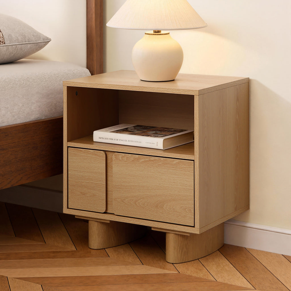 Versatile Nightstand & Side Table, Compact 20" Height, Engineered Wood Build