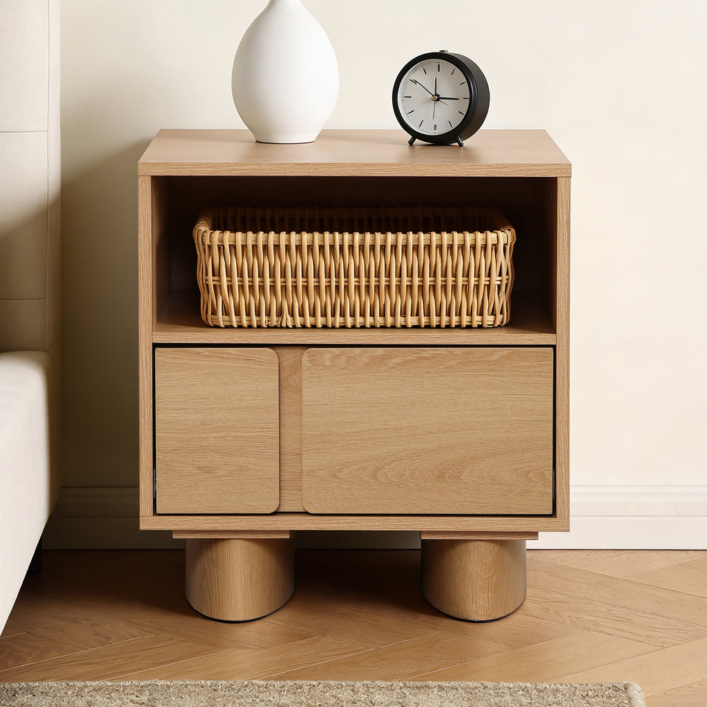 Versatile Nightstand & Side Table, Compact 20" Height, Engineered Wood Build