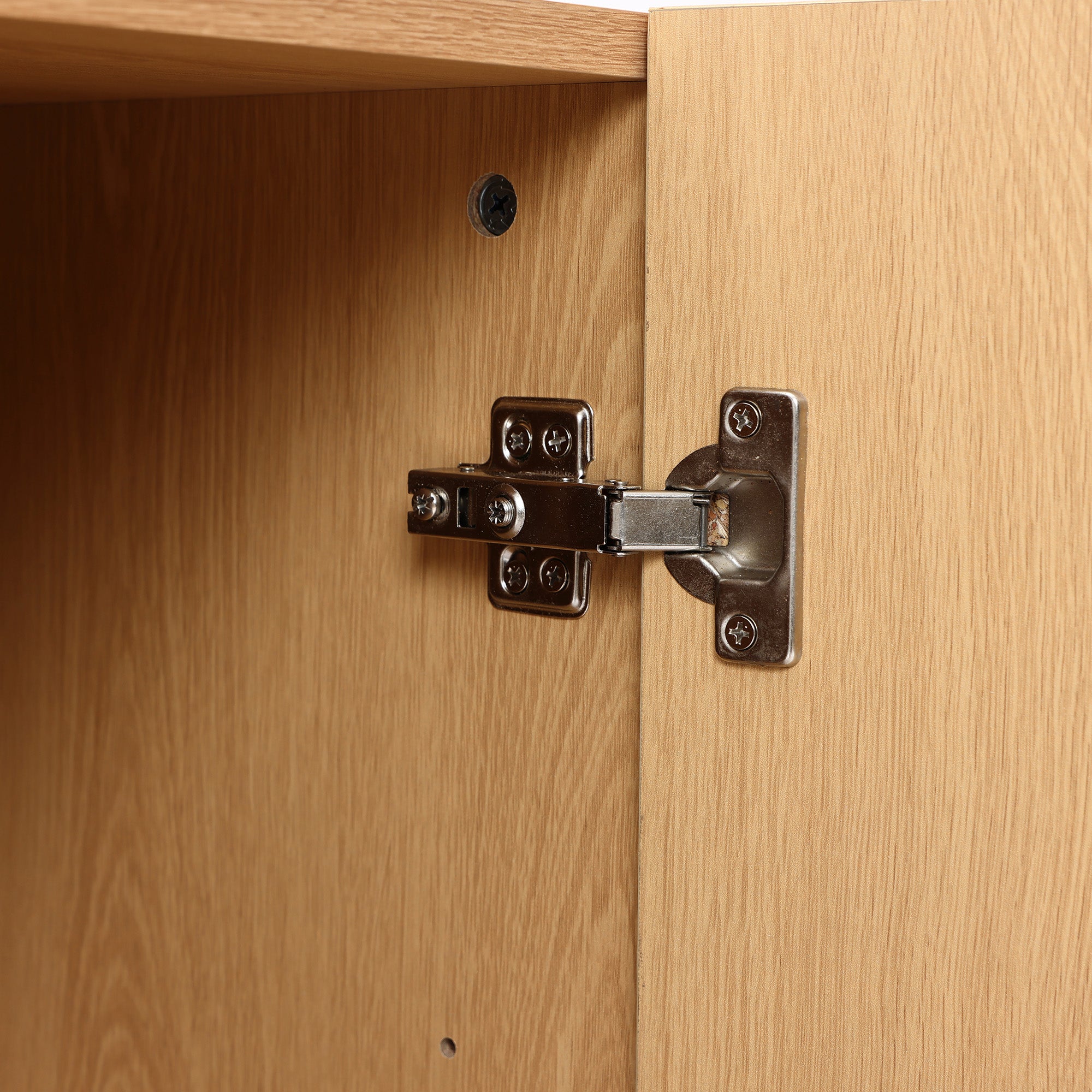 Modern Scandinavian Storage Cabinet with Two Doors in Light Oak Veneer