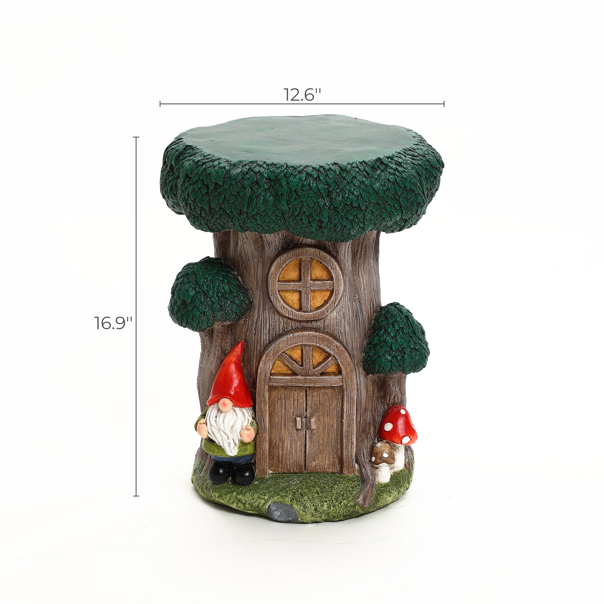 Gnome Tree Stump MgO Indoor and Outdoor Sculpture Side Table