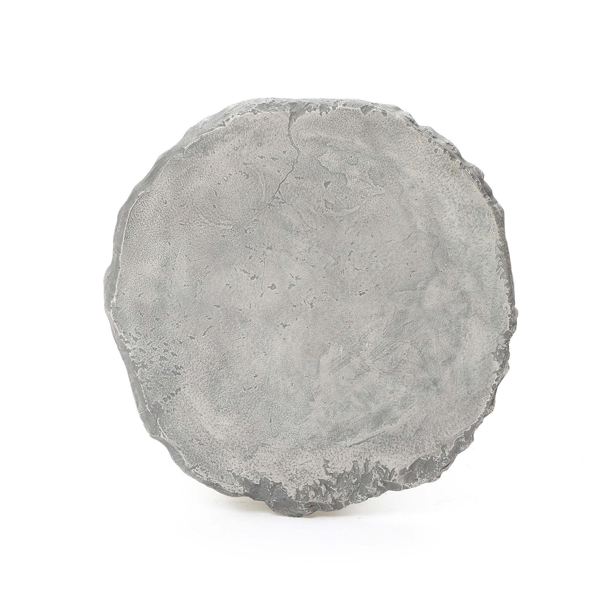 Off White Outdoor Side Table, MgO Patio Accent with Textured Base & Smooth Top
