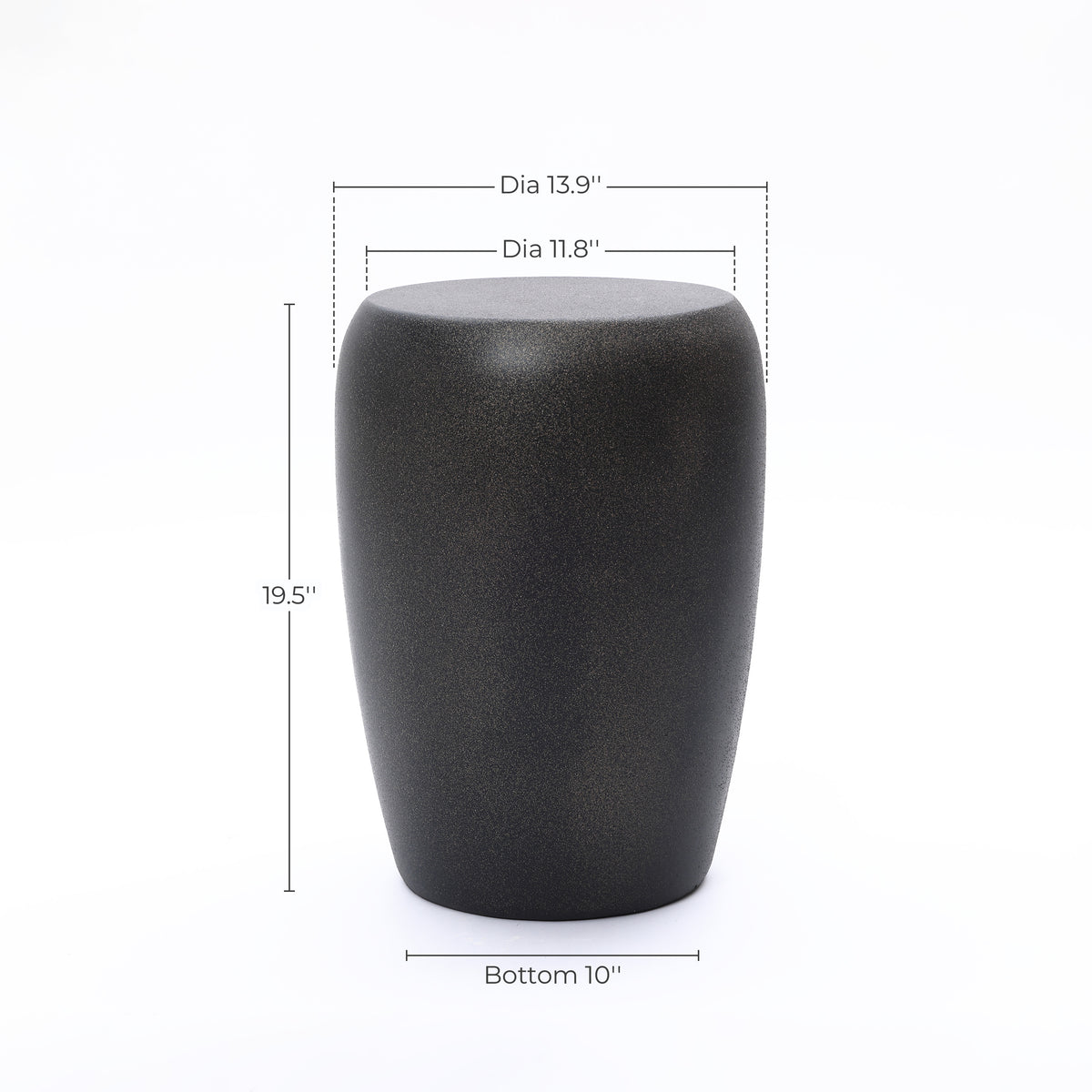 Mod324 Round MgO Accent Side Table, Black & Gold Specks