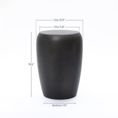 Mod324 Round MgO Accent Side Table, Black & Gold Specks