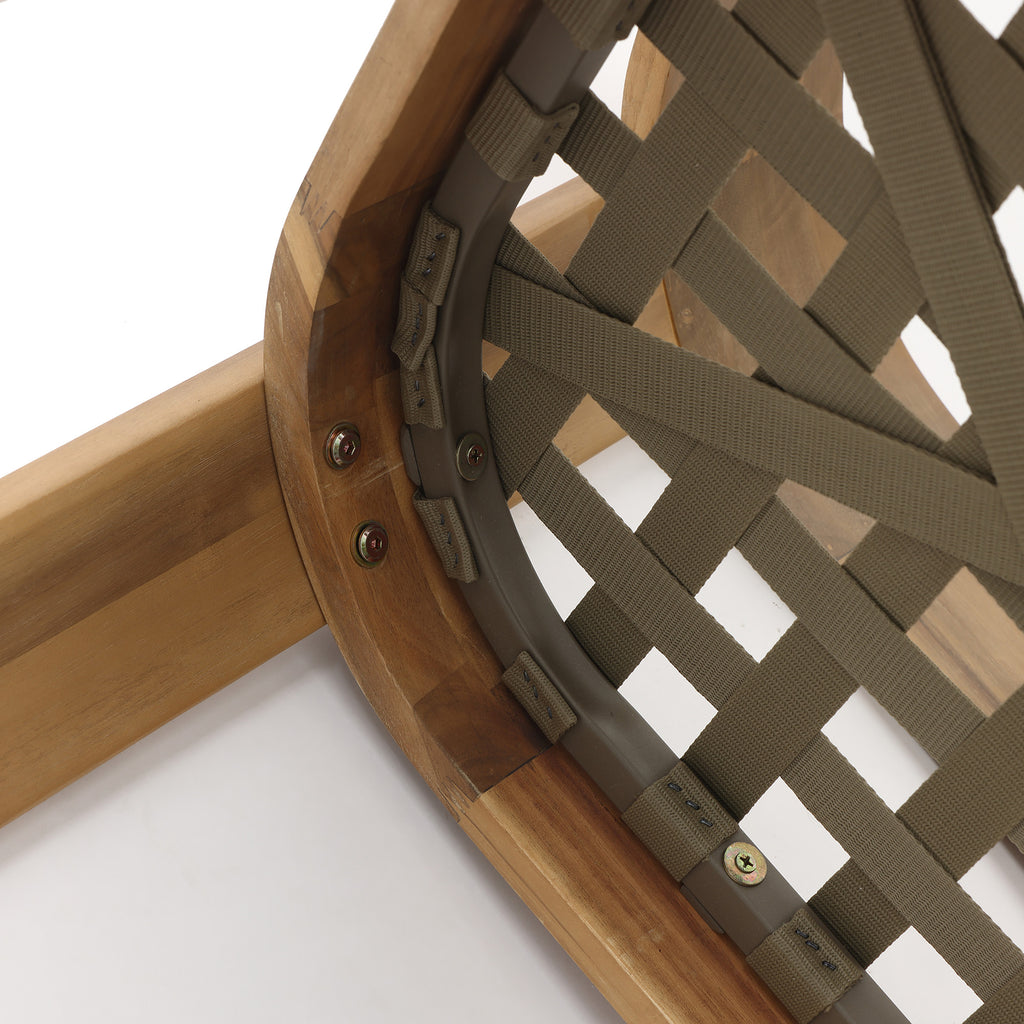 Modern Outdoor Acacia Wood Armchair with Cushions, Set of 2