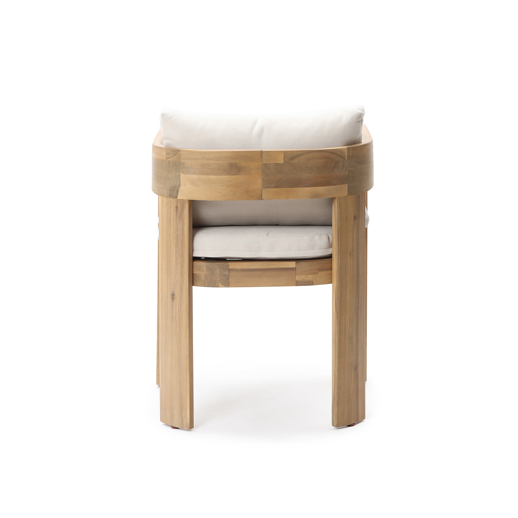 Modern Outdoor Acacia Wood Armchair with Cushions, Set of 2