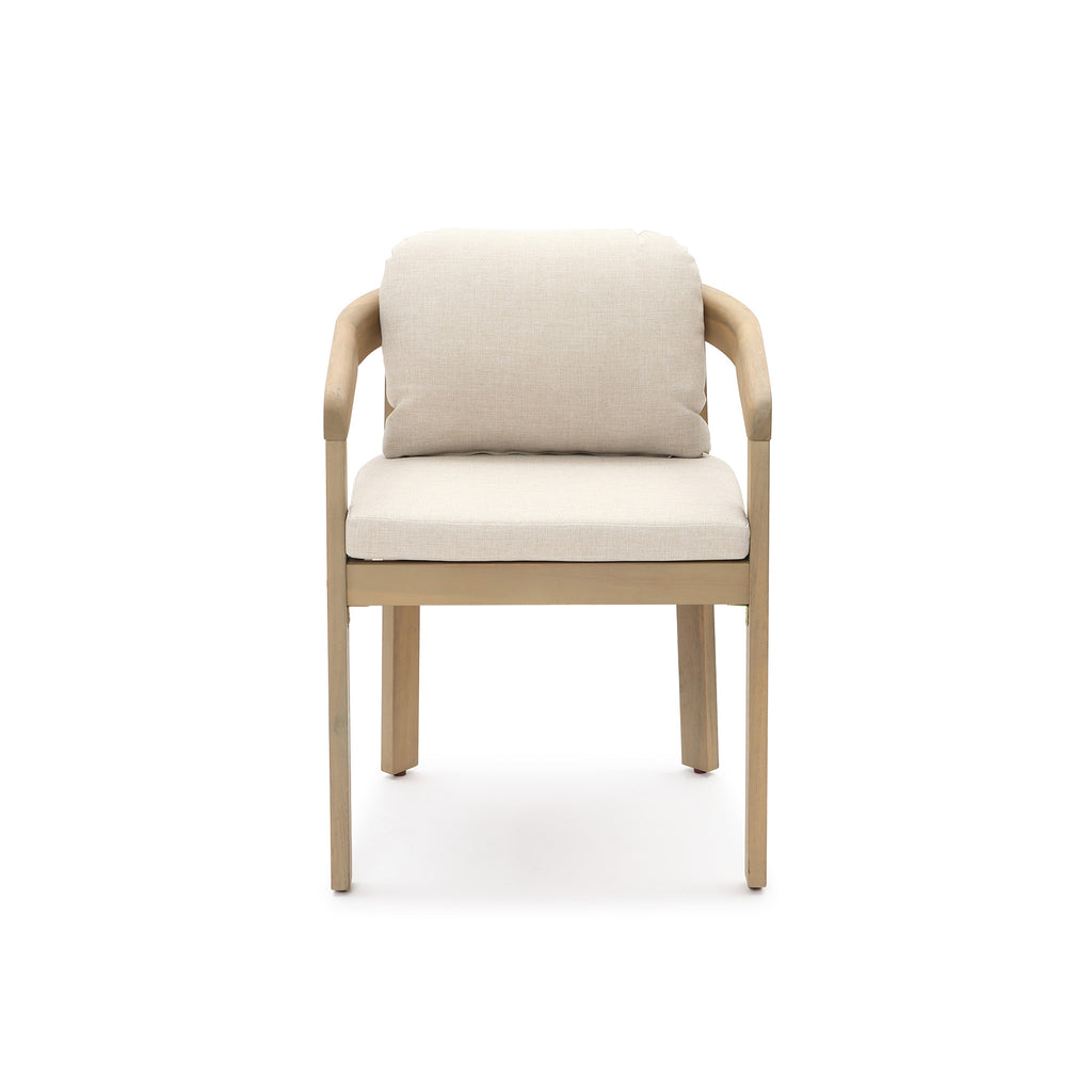 Natural Acacia Patio Chair with Cushions, Durable & Stylish Outdoor Seating