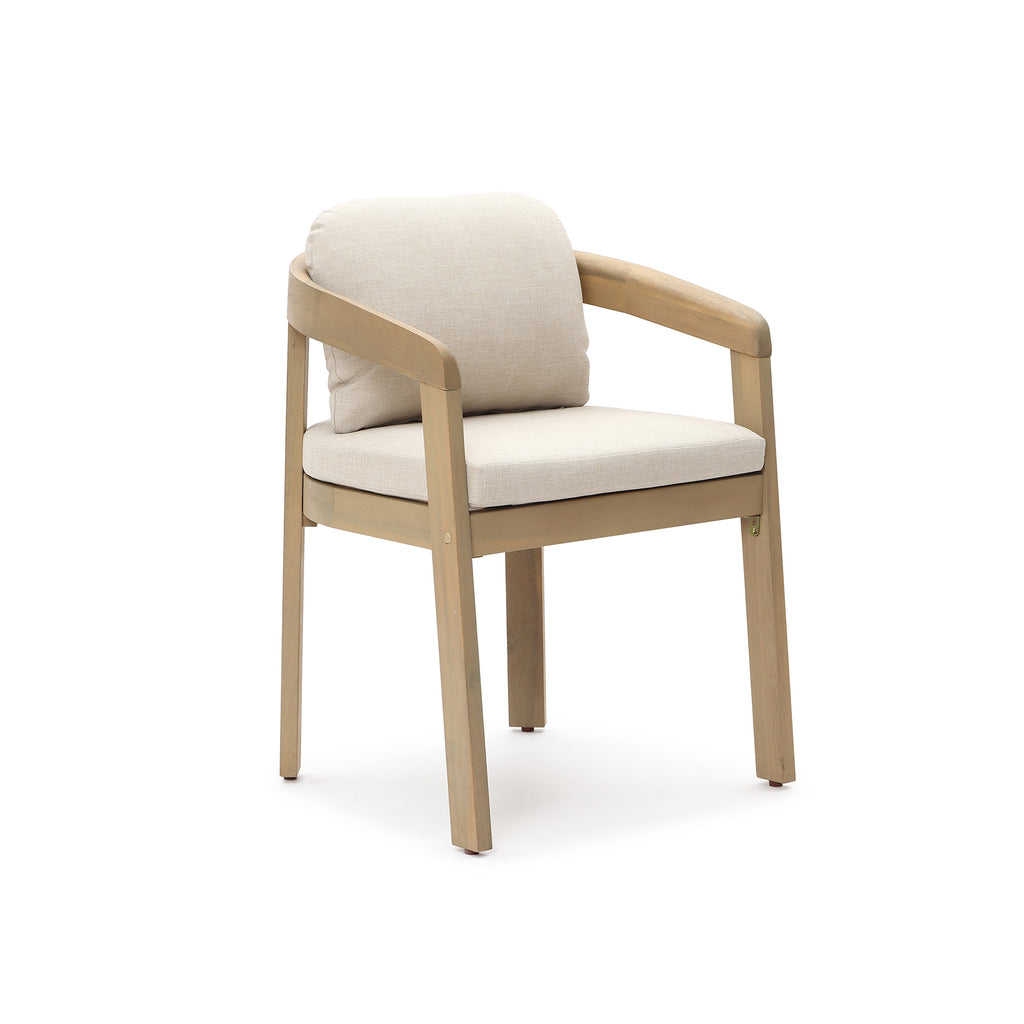 Natural Acacia Patio Chair with Cushions, Durable & Stylish Outdoor Seating