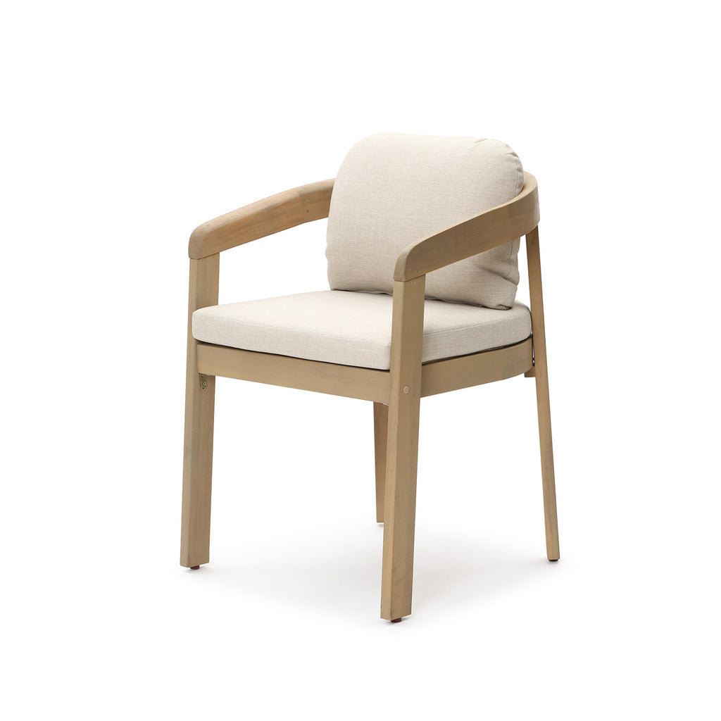 Natural Acacia Patio Chair with Cushions, Durable & Stylish Outdoor Seating