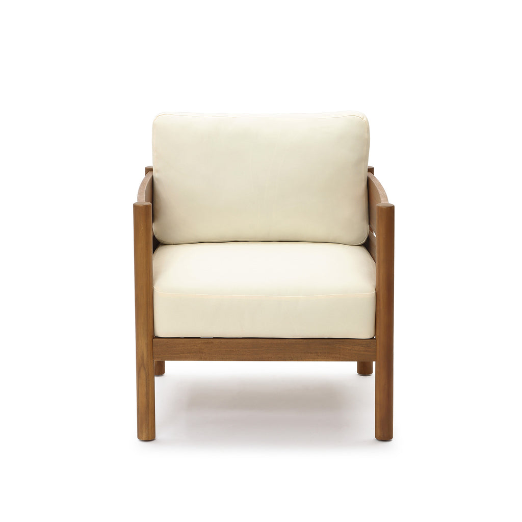 Outdoor Armchair, Acacia Wood Frame with 5.9" Thick Cushions