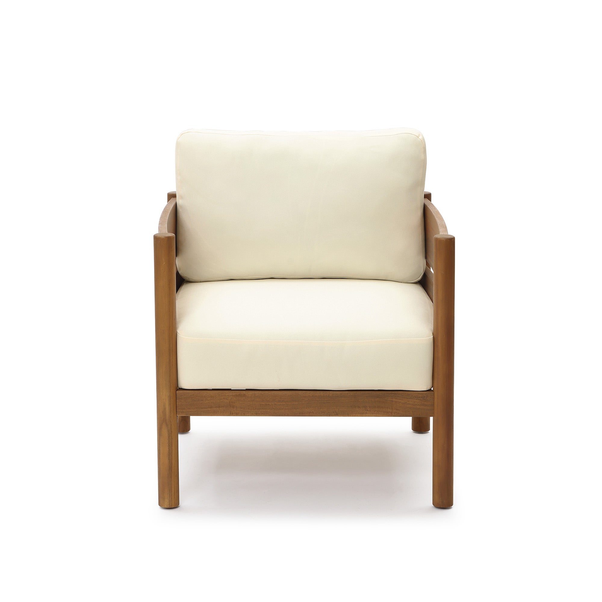 Outdoor Armchair, Acacia Wood Frame with 5.9" Thick Cushions