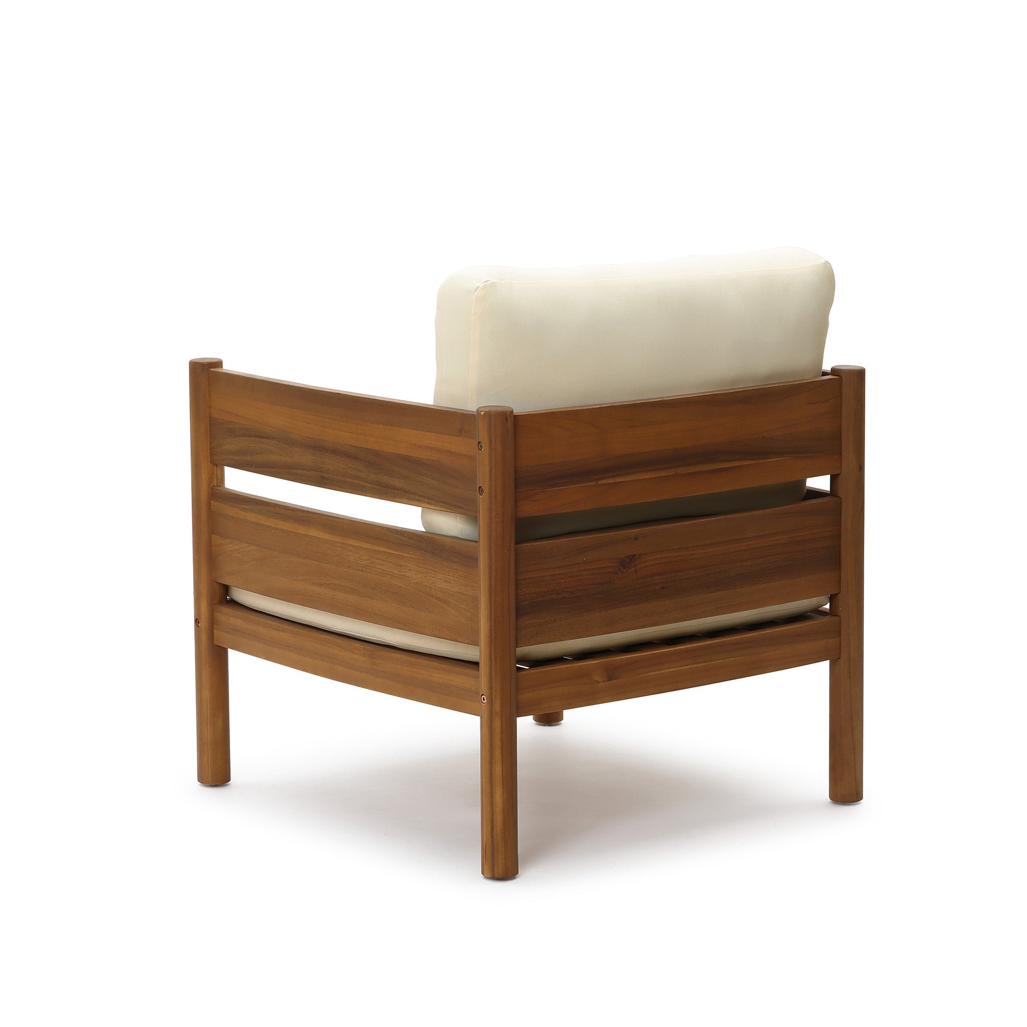 Outdoor Armchair, Acacia Wood Frame with 5.9" Thick Cushions