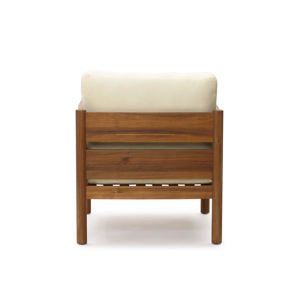Outdoor Armchair, Acacia Wood Frame with 5.9" Thick Cushions