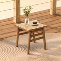 Acacia Outdoor Side Table, Square Patio Table with Oil Finish, 18.5" Height