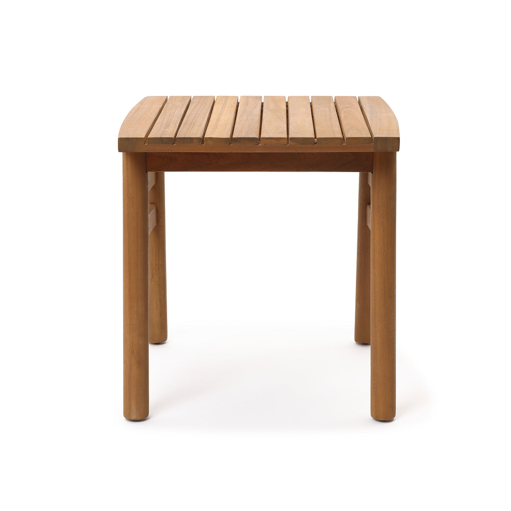 Acacia Outdoor Side Table, Square Patio Table with Oil Finish, 18.5" Height