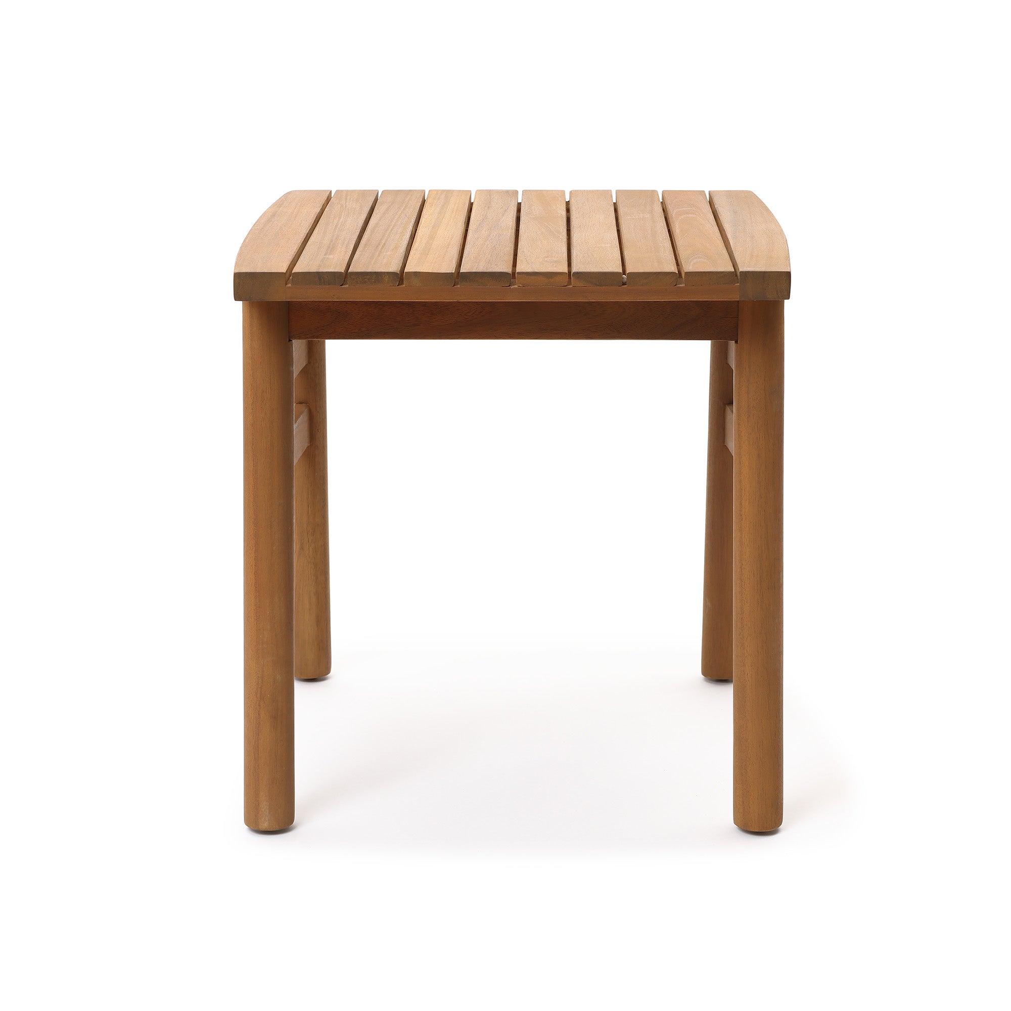 Acacia Outdoor Side Table, Square Patio Table with Oil Finish, 18.5" Height