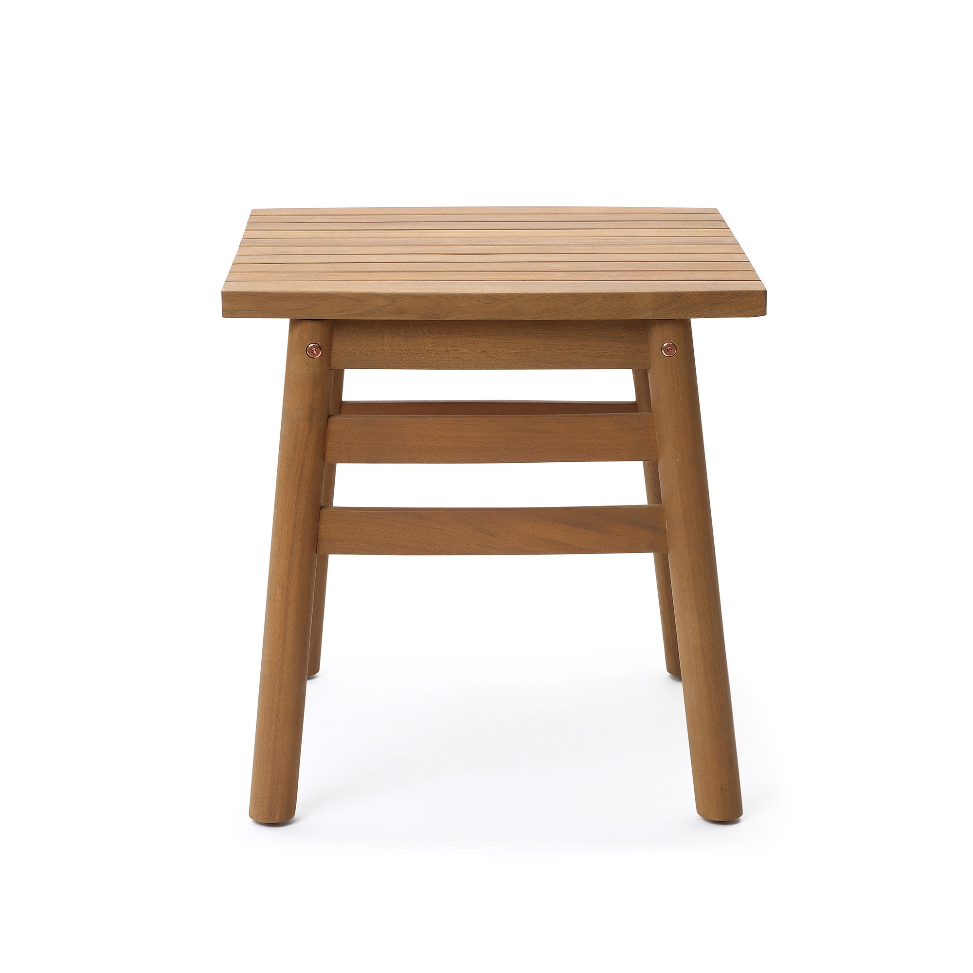 Acacia Outdoor Side Table, Square Patio Table with Oil Finish, 18.5" Height