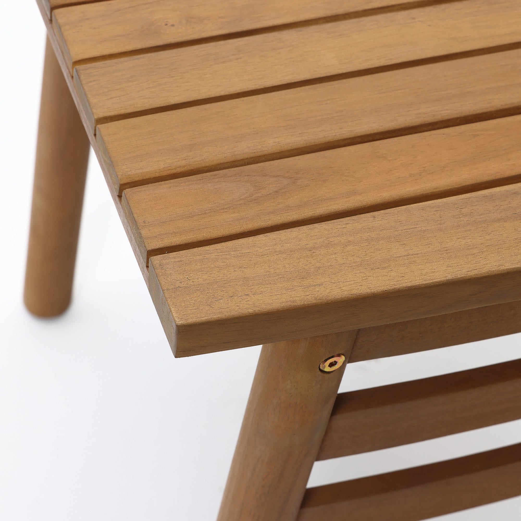 Acacia Outdoor Side Table, Square Patio Table with Oil Finish, 18.5" Height
