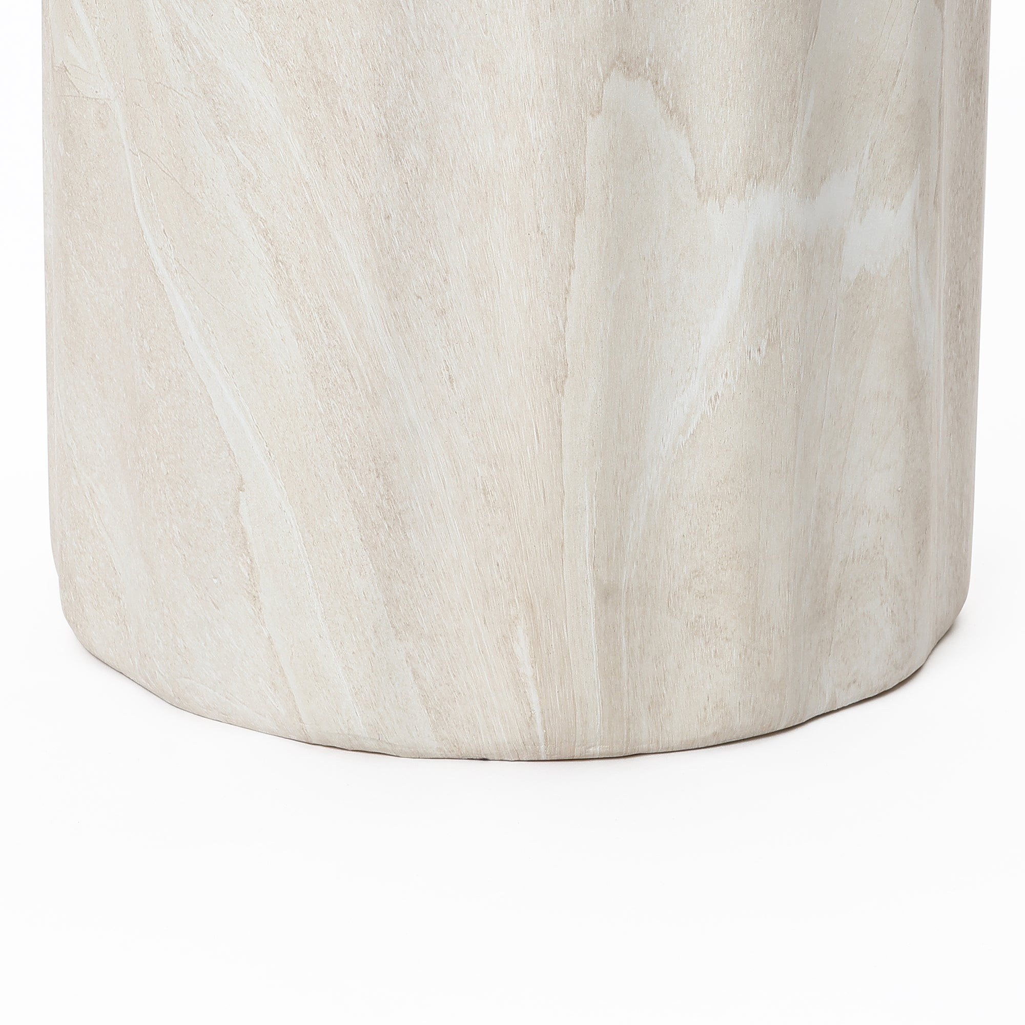 Faux Travertine MgO Outdoor Side Table, 17.72″ Tall, Small Space Friendly