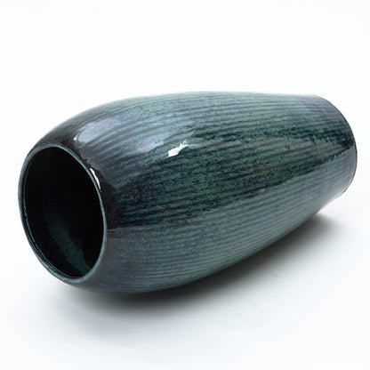 Vale Glazed Ceramic Tall Planter, Green-Blue, 23"
