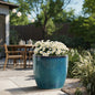 Verdis Glazed Ceramic Round Planter, Blue Ombre, 12"