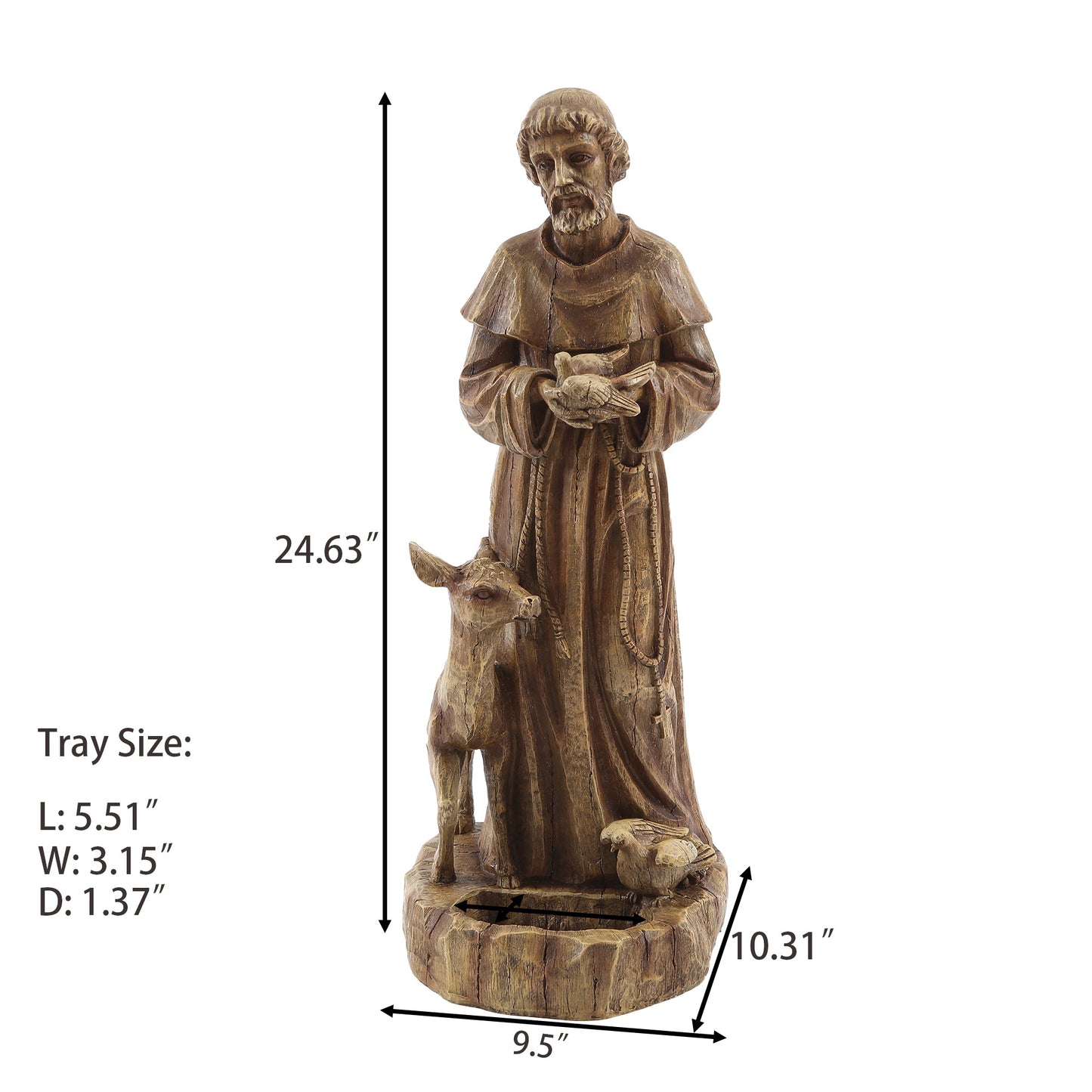 Saint Francis with Companions Garden Polyresin Statue