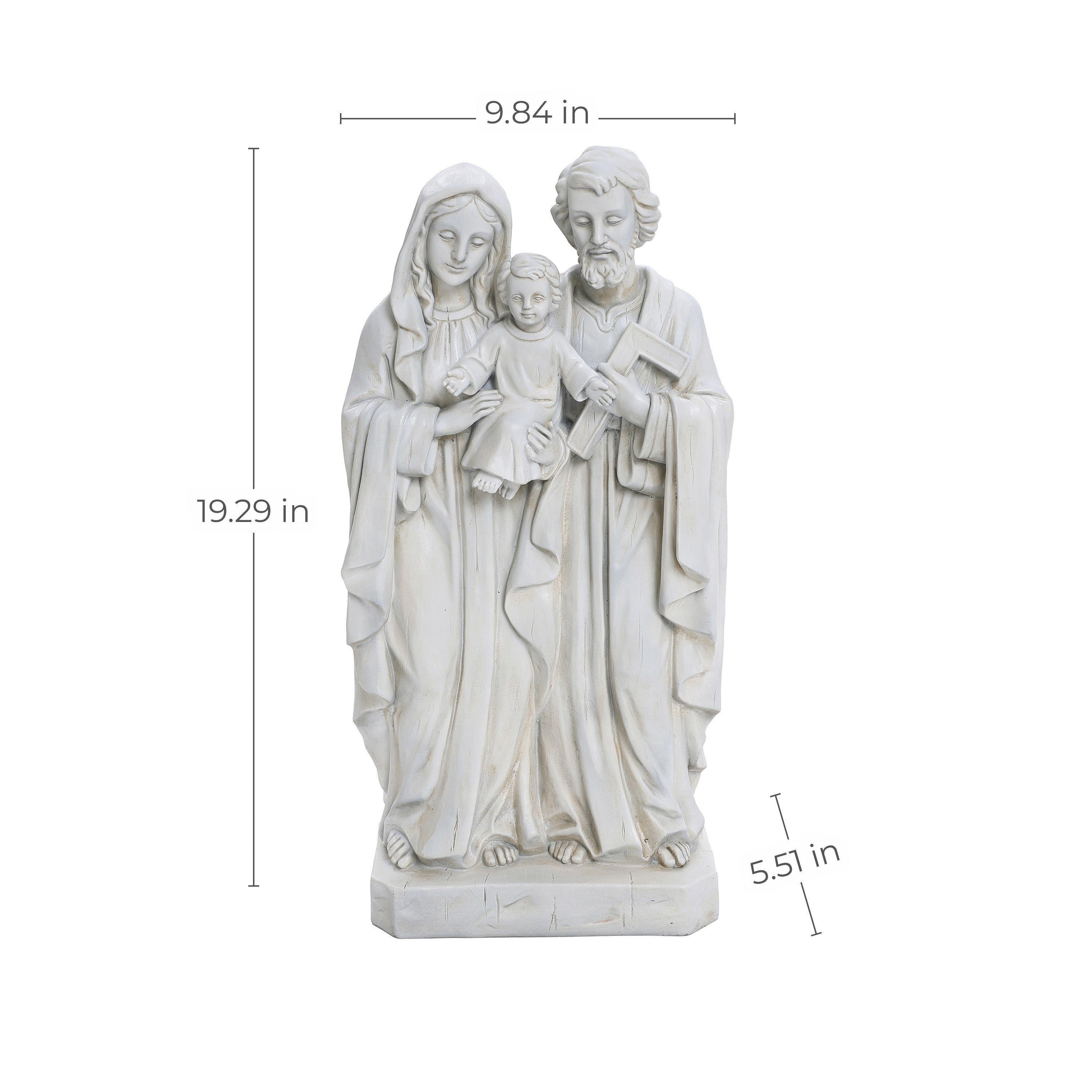 Off White Polyresin Holy Family 1.6-Feet Tall Statue