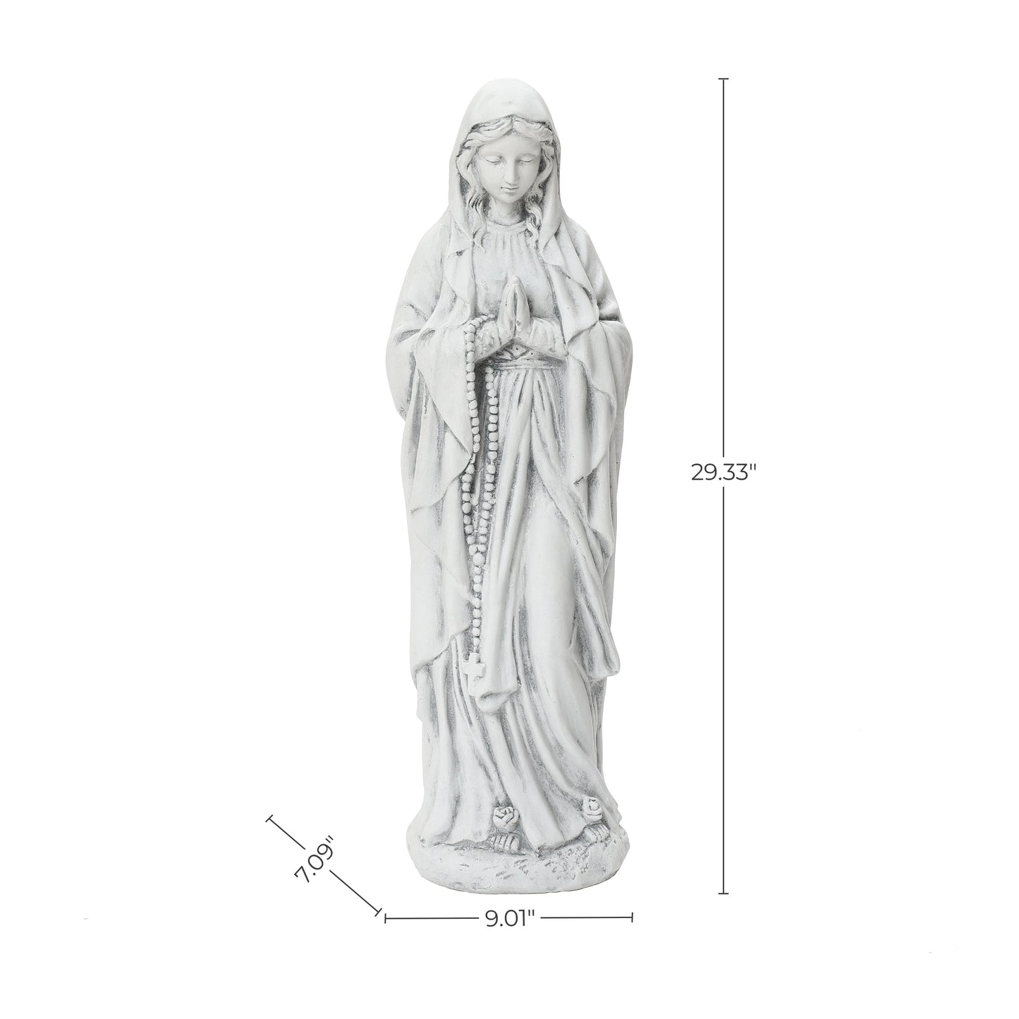 Virgin Mary with Rosary Garden MgO Statue