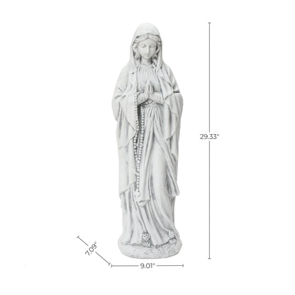 Virgin Mary with Rosary Garden MgO Statue