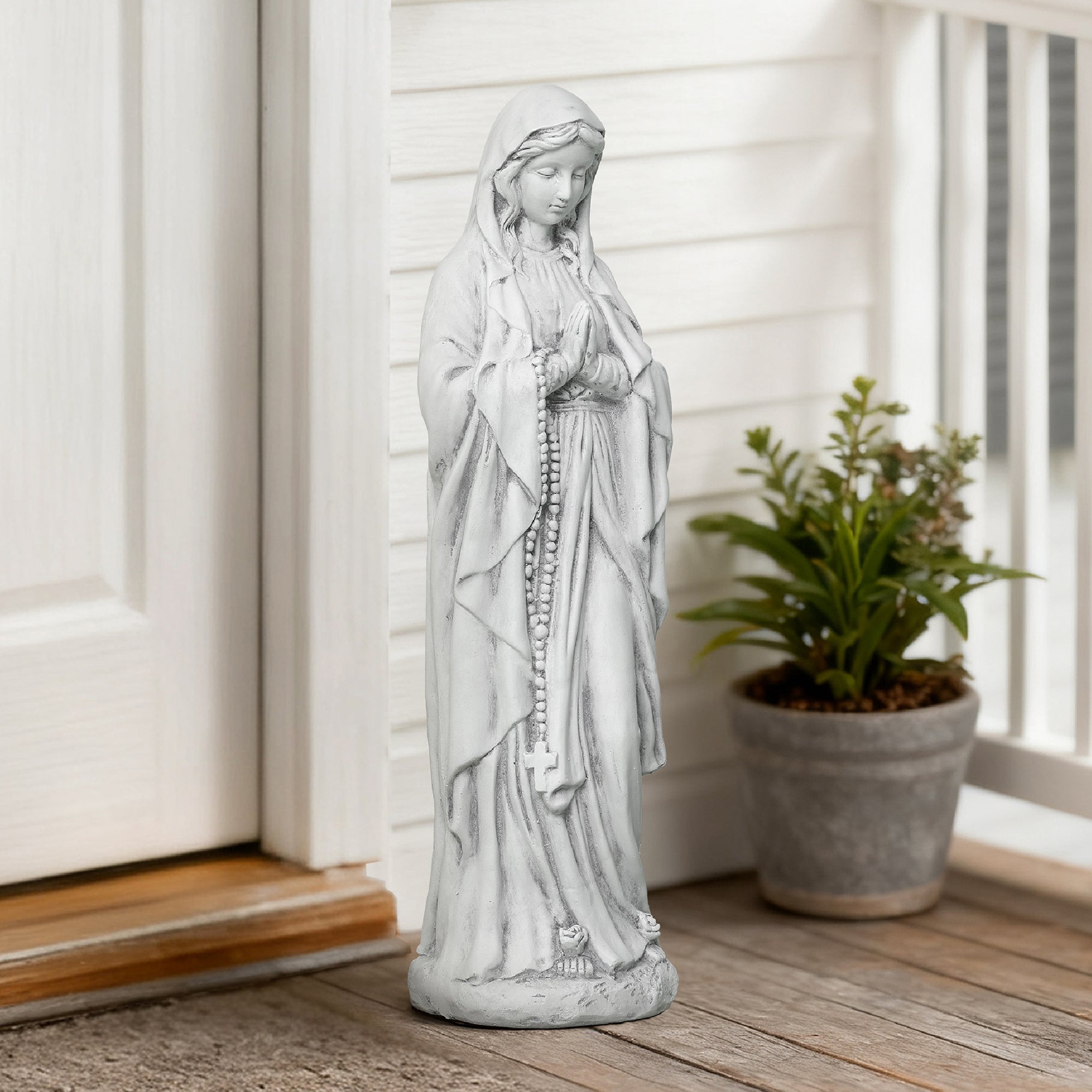 Virgin Mary Prayer Statue - Outdoor Religious Garden Sculpture