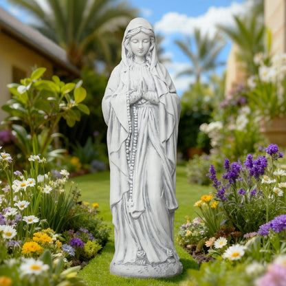 Virgin Mary with Rosary Garden MgO Statue