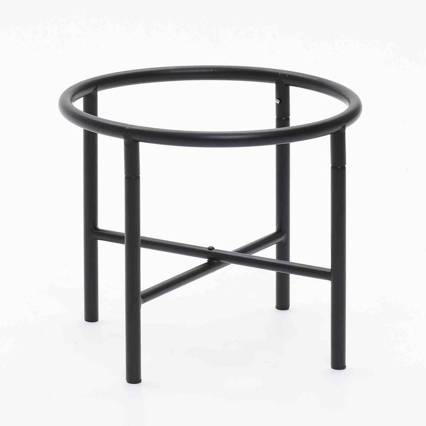 Cauldron MgO Cachepot with Metal Stand, Antique White