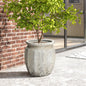 Linden Tall Stone-Effect MgO Planter, Rustic White, 18.5"