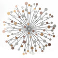 Silver, Black, and Gold Iron Metal Round Abstract Wall Decor