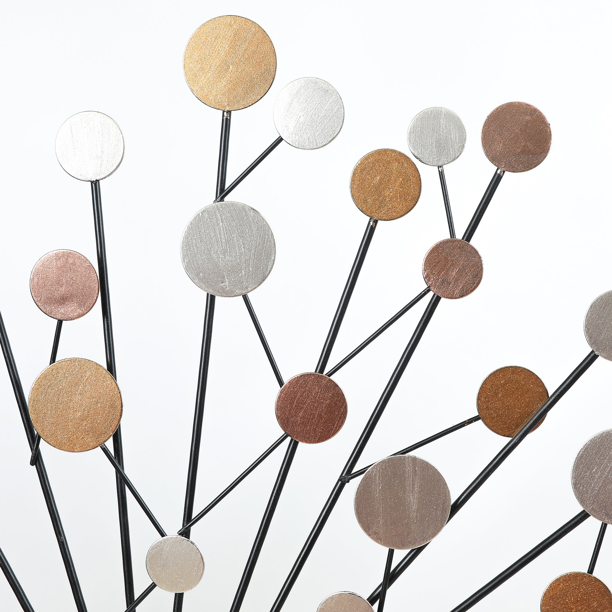 Silver, Black, and Gold Iron Metal Round Abstract Wall Decor