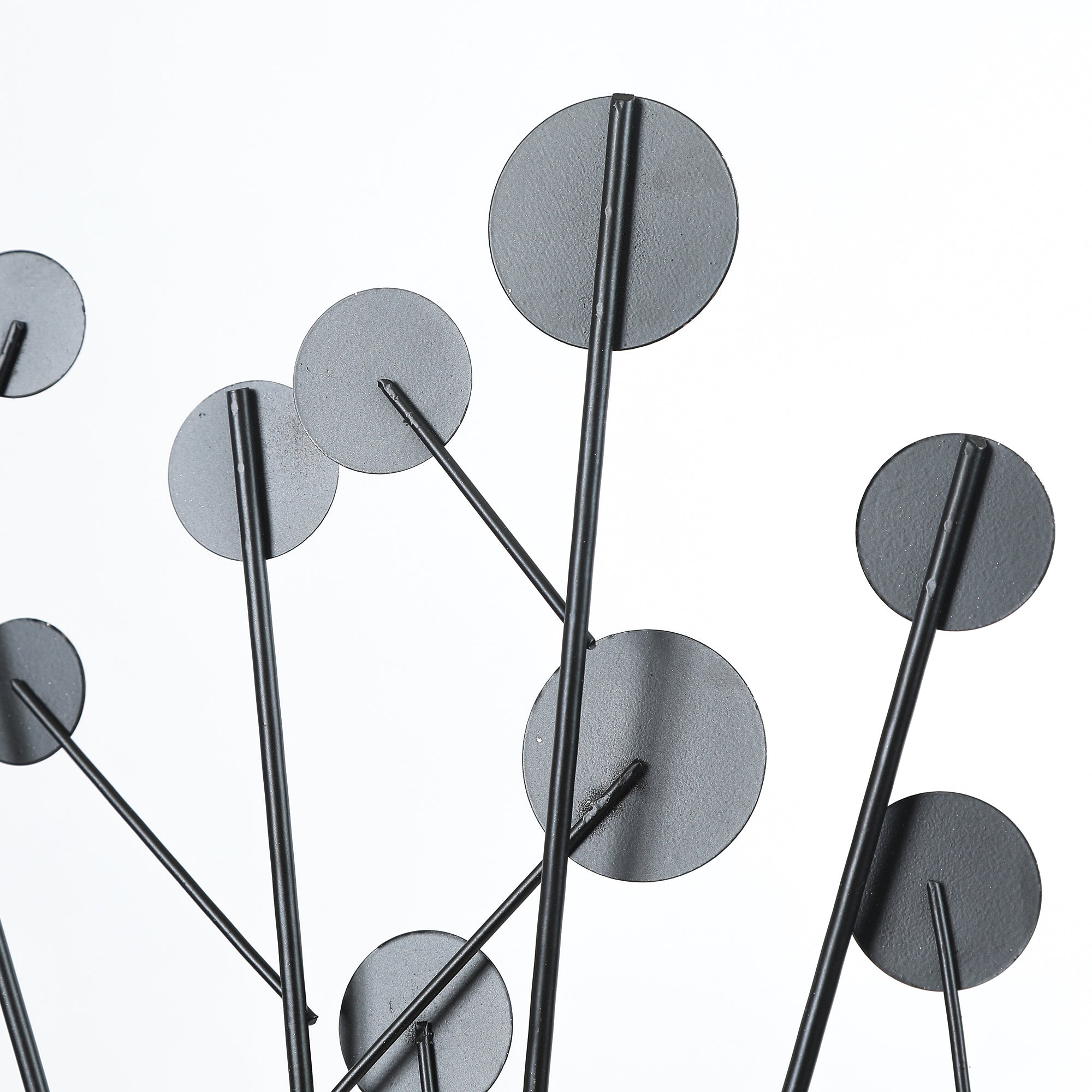 Silver, Black, and Gold Iron Metal Round Abstract Wall Decor