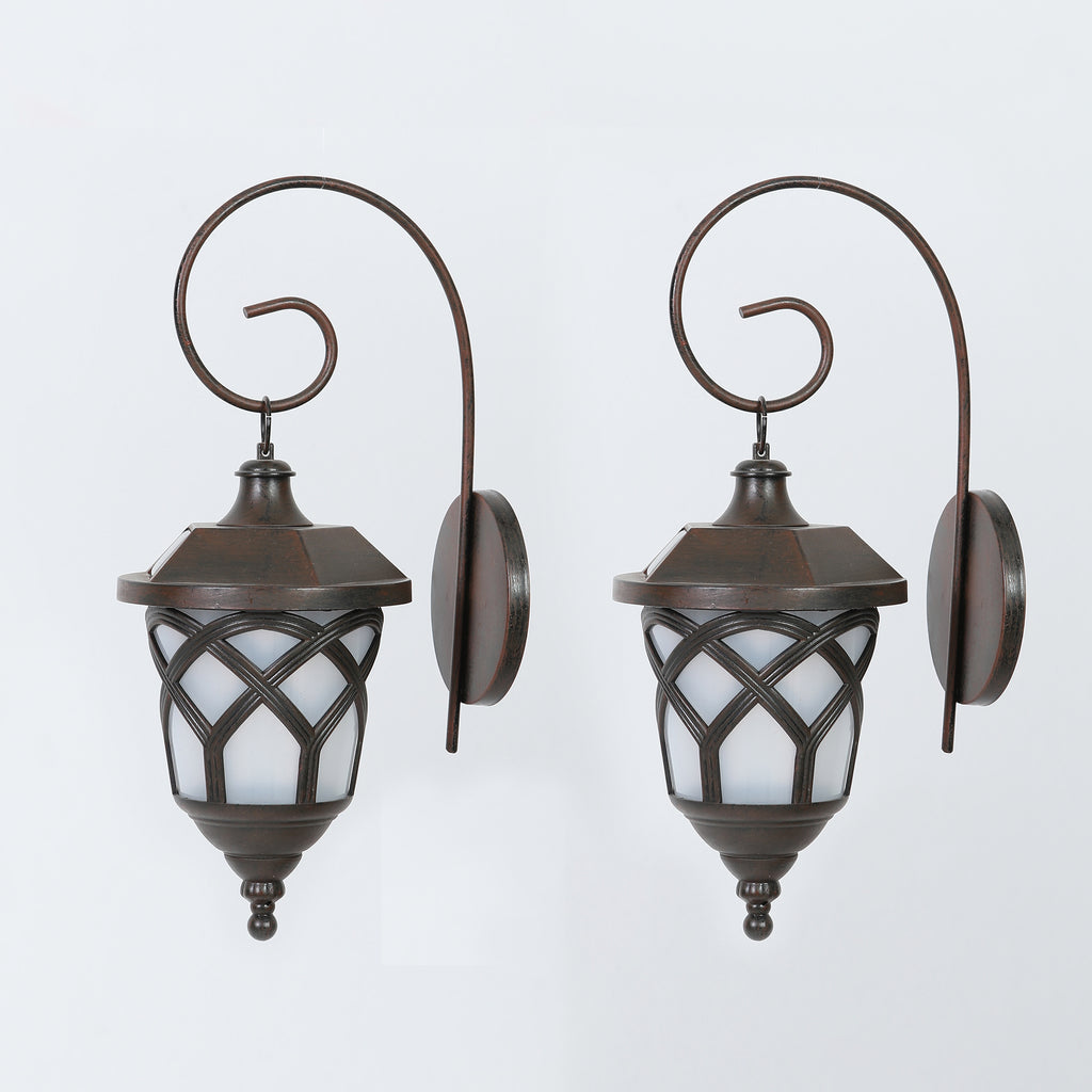 Outdoor Solar Waterproof Wall Light – Vintage Metal Frame, Automatic Lighting for Garden, Patio, Balcony, and Terrace