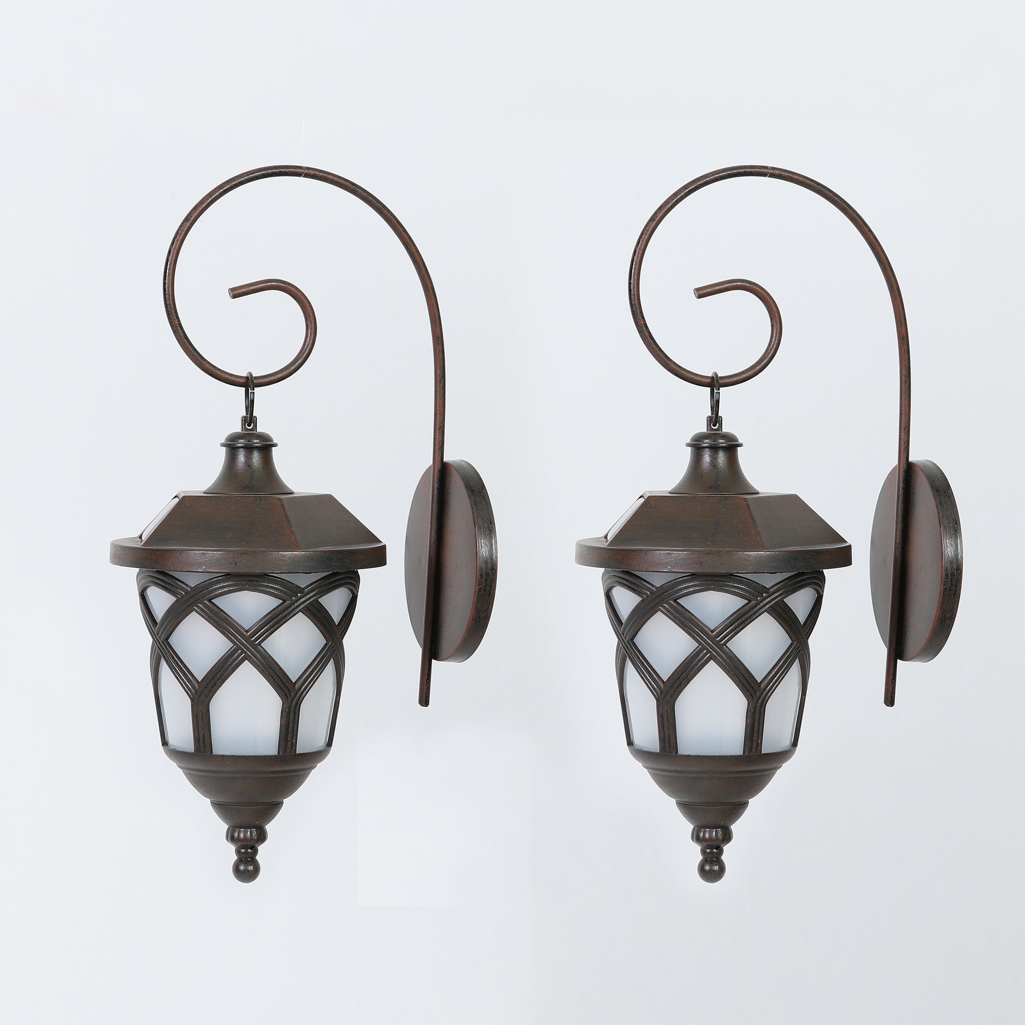 Outdoor Solar Waterproof Wall Light – Vintage Metal Frame, Automatic Lighting for Garden, Patio, Balcony, and Terrace