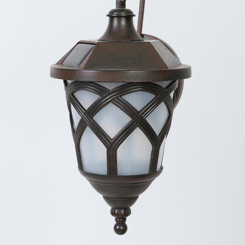 Outdoor Solar Waterproof Wall Light – Vintage Metal Frame, Automatic Lighting for Garden, Patio, Balcony, and Terrace