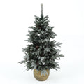 Artificial Snowy Christmas Tree with Warm LED Lights – Pre-lit, Compact Holiday Decor