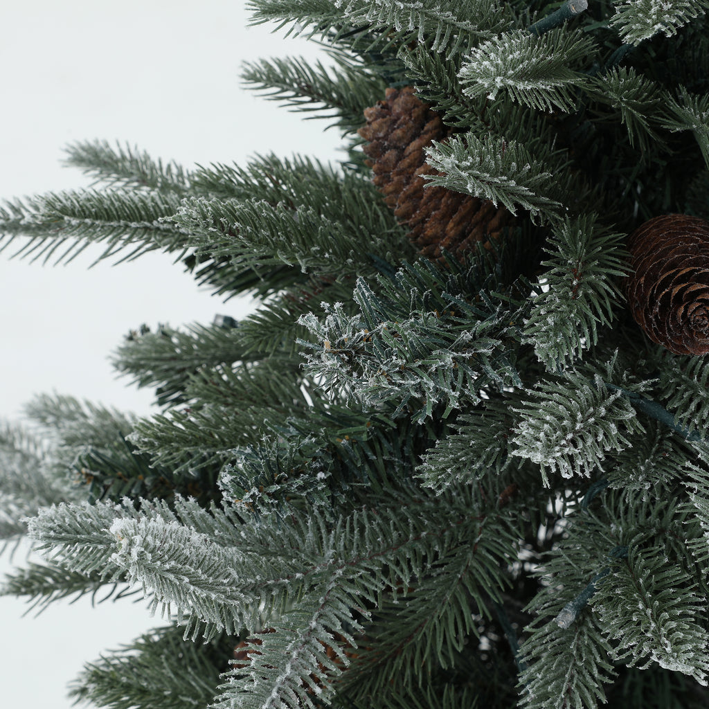 Artificial Snowy Christmas Tree with Warm LED Lights – Pre-lit, Compact Holiday Decor