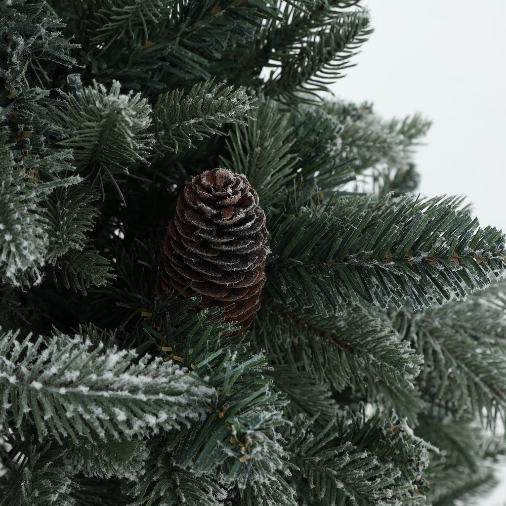 Artificial Snowy Christmas Tree with Warm LED Lights – Pre-lit, Compact Holiday Decor