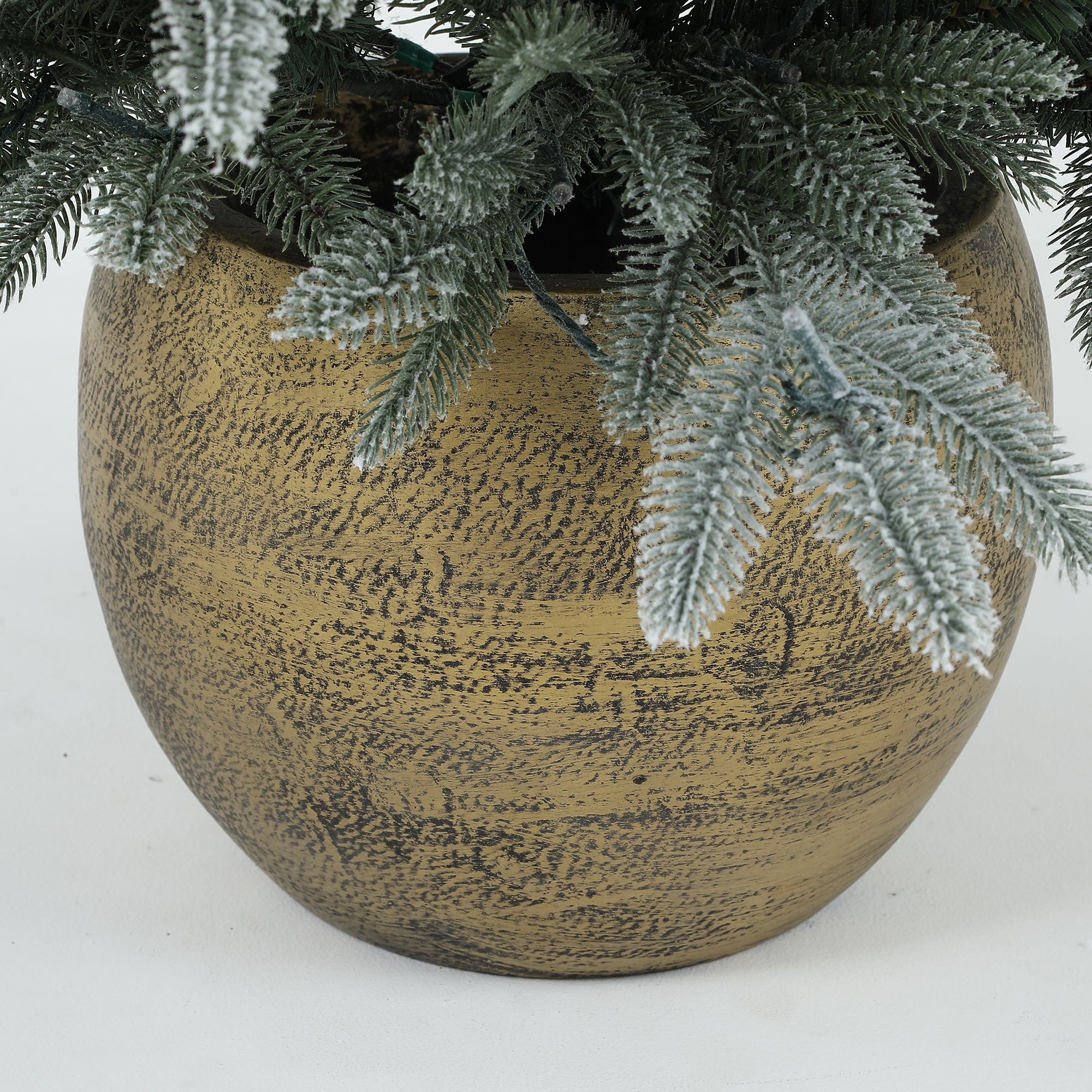 Artificial Snowy Christmas Tree with Warm LED Lights – Pre-lit, Compact Holiday Decor