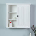 White MDF Wood Bathroom Wall Storage Cabinet